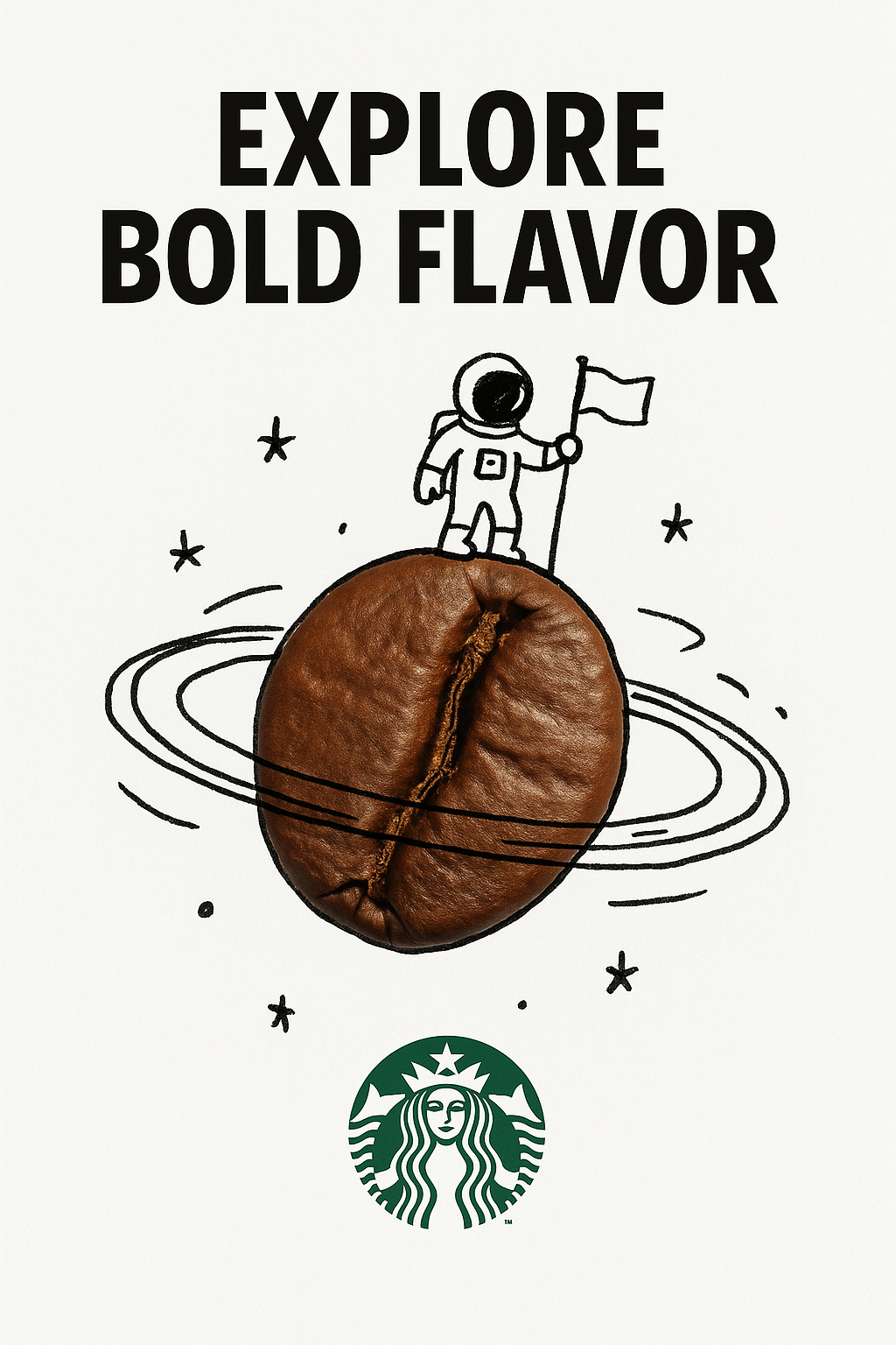 Creative ad with real object and doodle preview