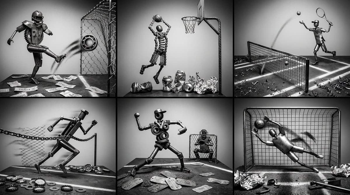 Infographic / Edu Visual - Scrap Metal Sports Dioramas reference image