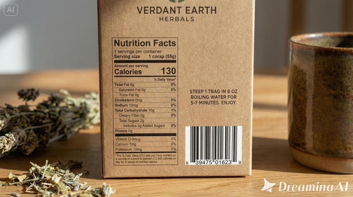 Packaging mockup with tiny text test prompt preview